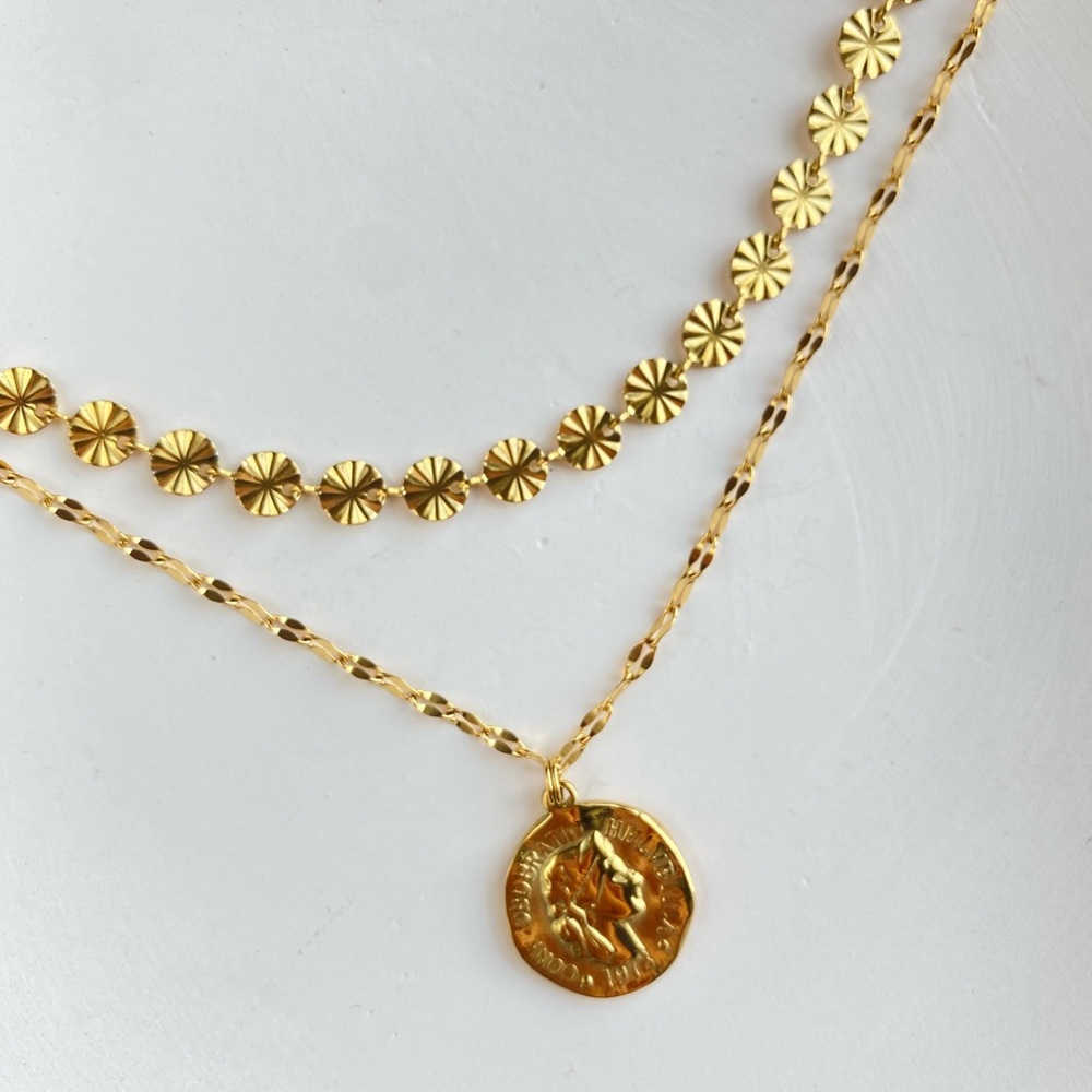 Elegant Gold Starburst Layered Necklaces